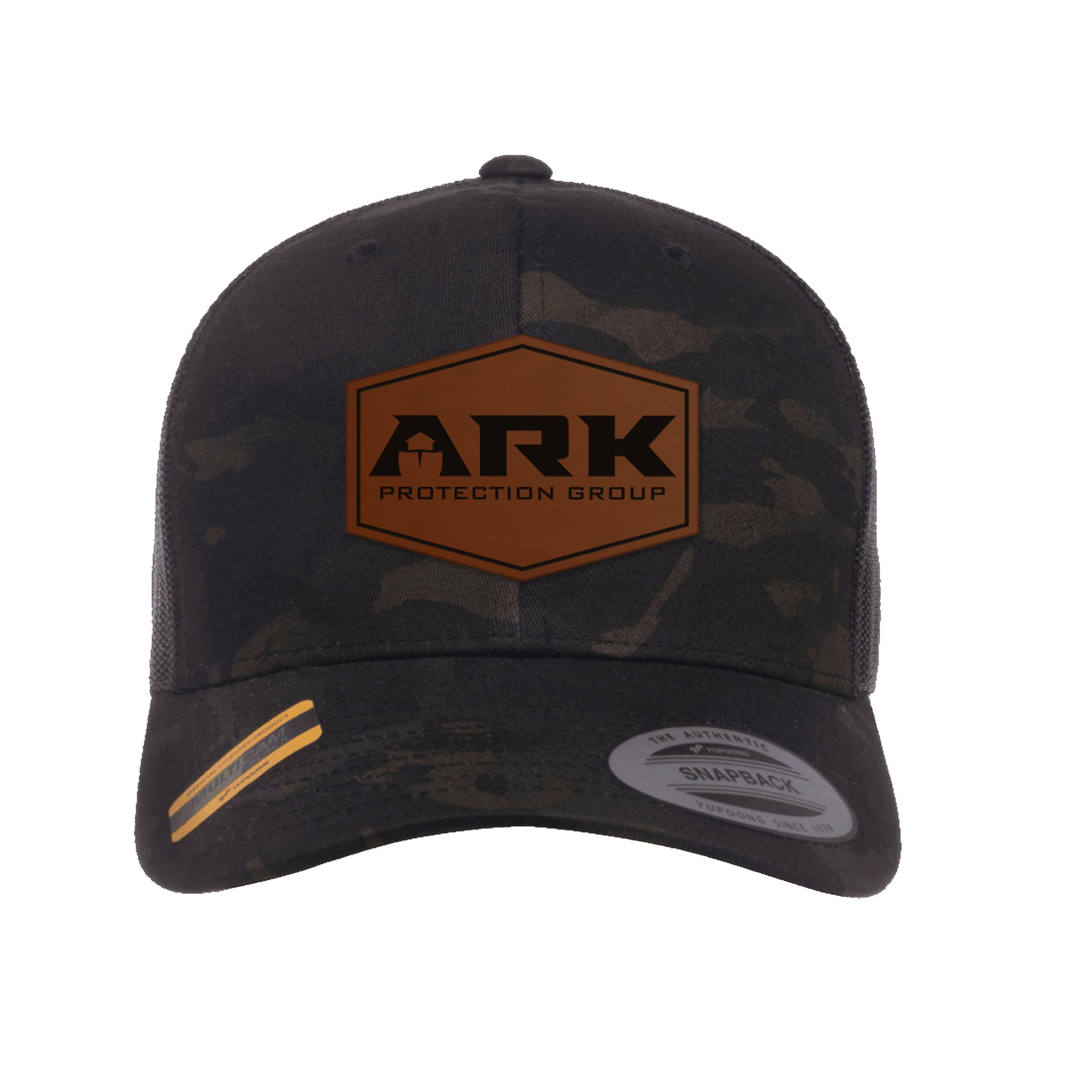ARK Hexagon Leather Patch Multicam Snapback